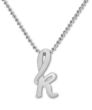 Alex Woo Sterling Silver ‘K’ Initial Pendant Necklace NY Designer Luxury Fashion